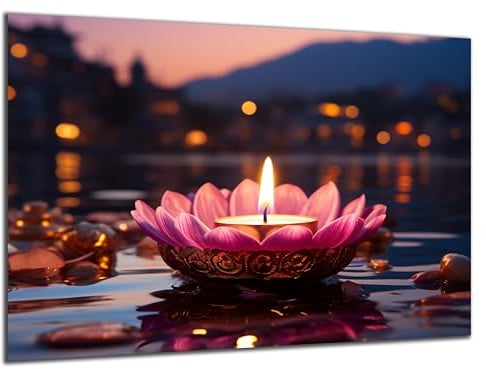 Munera Design - Bild 56x84 - Seerose Wasser Kerze - Wand-Bilder Wohnzimmer