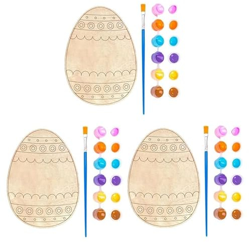 itrimaka Personalisiertes Ostereier-Malset, Ihr Eigenes Personalisiertes Osterei, Osterkörbchen-Dekorationsfüller, Eierbemalungen Aus Holz Zum Basteln Für Jungen Und Mädchen