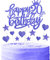 Nightfall 20th Birthday Cake Cupcake Topper, Blue Glitter Cake Toppers for Cake, Royal Blue 20th Happy Birthday Cake Topper,Blue Cake Cupcake Topper for Girls Boys Women Men Birthday Cake Decorations