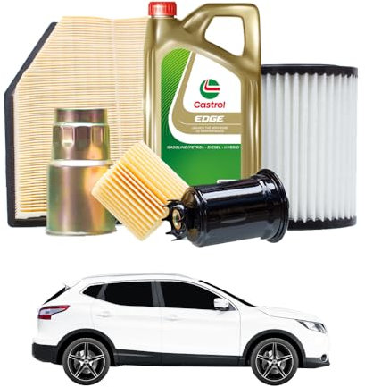 Tagliando compatibile con NISSAN Qashqai II Fuoristrada Chiuso 1.5 dCi 85 kw Diesel 2018-2024 - 6 Litri di olio + 4 Filtri