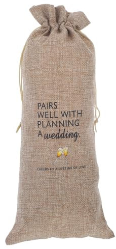 KICHOUSE Red Wine Box Hessian Wine Bag Drawstring Decorative for Xmas Bottle Bags