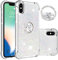 IMEIKONST Glitzer Hülle für iPhone XR Handyhülle mit Ring Ständer, Pailletten Treibsand Diamant Schutzhülle für Mädchen Stoßfest TPU Bumper Cover für iPhone XR. Bunt YBZ