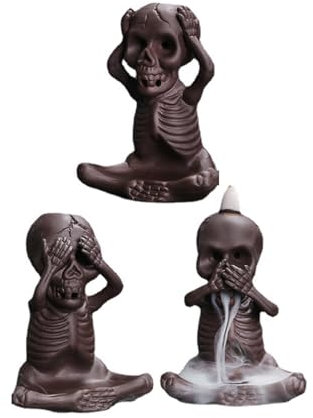 Yzdysg Porte-encens en forme de tête de mort pour cônes d'encens en céramique, aromathérapie, fours d'encens pour la maison et l'artisanat