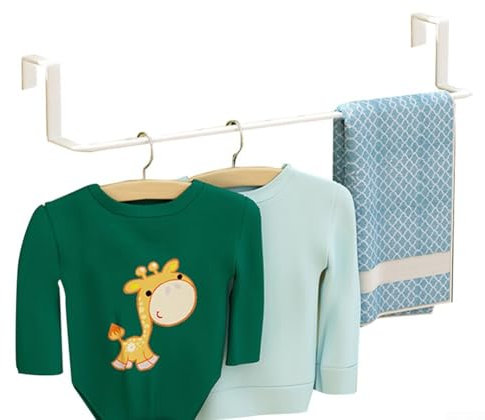 HEBEOT Tendedero de radiador, toallero, toallero, radiador, barra para colgar, calcetines sin perforaciones, ropa para secar toallas, ropa y calcetines (blanco-grande)
