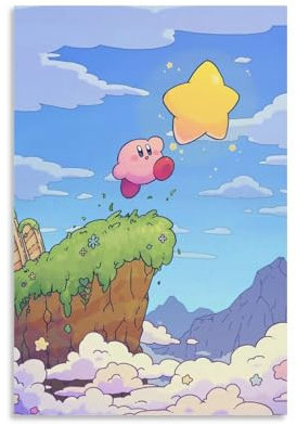 JANSD Anime Kirby Star, klassische Poster, Leinwand, Wandkunst, Ölgemälde, Dekoration, ungerahmt, 30,5 x 45,7 cm