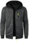 Herren Langarm Kapuzenjacke Reißverschluss Übergangsjacke Softshelljacke Strickjacke Lässige Herbst Winterjacke Herren Sweatjacke mit Taschen Freizeitjacke Modischer Hoodie Sportjacke (Dark Gray,L)