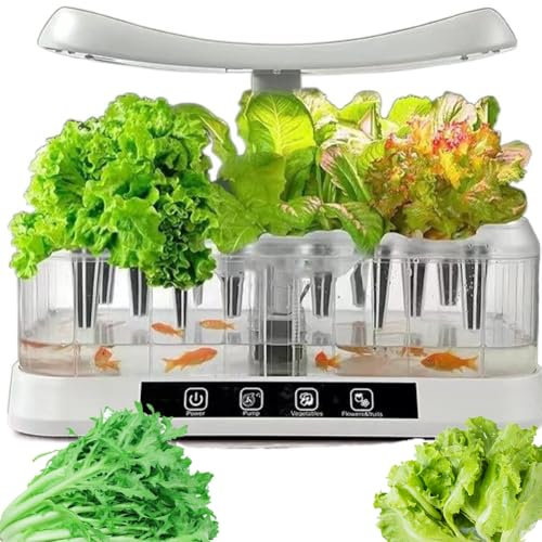 Hydroponics Growing System, 12 Pods Indoor Vertical Herb Garden Kit with LED Grow Light, 5L Capacity，60cm Height & Light Adjustment, Smart Germination Kit for Home, Kitchen, Vegetables