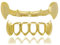 LONGHAO 2 pcs Hip Hop Teeth Grills Hip-Hop-ZähneGolden Hip Hop Grills Zahnspange Decoration Grillz Zähne Set,mit 2 Silikonformleisten,für Musikfestivalpartys,Hip-Hop-Rapper (Gold 2)