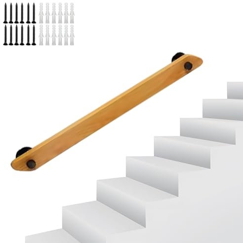 Moderne Holzplatte für Innentreppen, 3,6 m, Wand-il mit rutschfesten Stützstangen für Treppe und Korridor