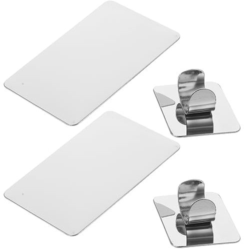 TEHAUX 4stücke Mischpalette Aus Edelstahl Für Make-up Und Nailart Flache Und Glatte Oberfläche Einfach Zu Verwenden Reinigen Langlebig Und Bruchfest Mit Ring Für Bequemen Halt