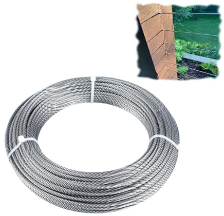 Cavo in acciaio inox da 3 mm, 30 m, 7 x 7 fili, per costruzioni, esterni, attrezzature navali, decking e ringhiere (30, 3 mm)