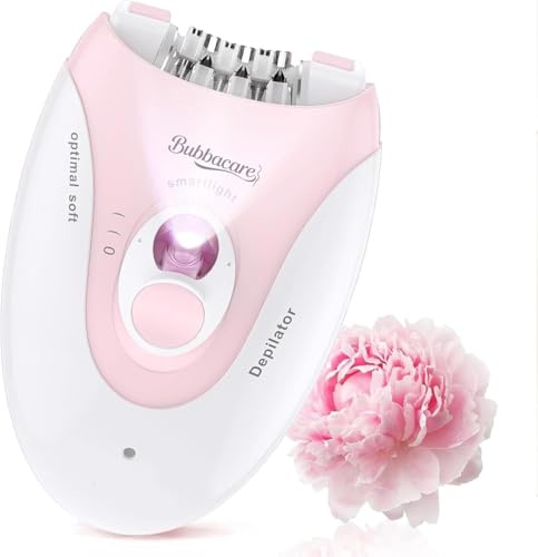 Epilator for Women, 2-Speed Rechargeable Hair Removal Device with Massage Pad & LED Light, Smooth Glide Epilator for Face, Arms, Legs & Underarms