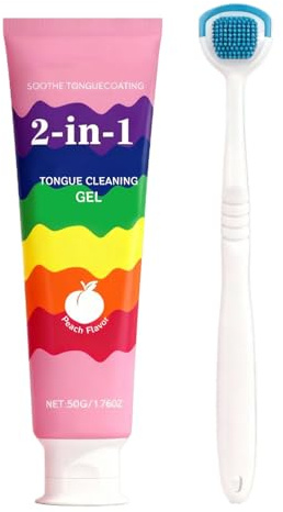Zungenreiniger Reiniger Für Zahnfleisch Und Zähne | Zungenschaber Set Mit Reinigungsgel Für Die Beseitigung Von Mundgeruch, Die Gesundheitspflege, Die Hygiene, Die Pflege, Für