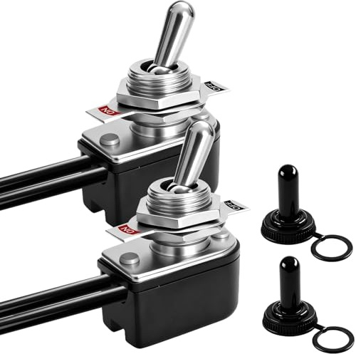 2 Pièces Interrupteur a Bascule avce Câblage Précâblé 6A125V 3A 250V Interrupteur a Bascule 2 Positions acev Capuchon Étanche, SPST ON/OFF pour Voiture Camion Navires Bateaux