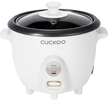 CUCKOO Rice Cooker with 3 Cups (Uncooked) One-Touch / 6 Cups (Boiled), Mini Rice Cooker and Hotter with Steam, Versatile Grain Casserole, Soup, Keep Warm