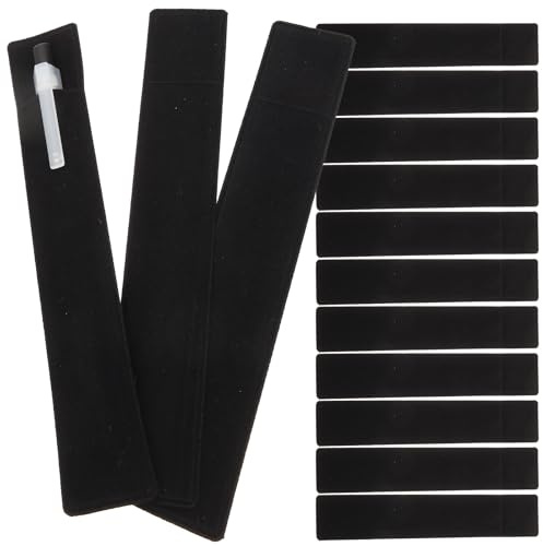 Hoement Einzelne Stifthülle für Kugelschreiber, Schwarz, Flanell | Praktisch, Klein und Leicht, Schutz vor Abrieb, für Zuhause und Handtasche, 30 Stück Packung