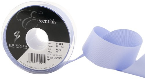 Berisfords 41025 20 m x 40 mm Polyester Grosgrain Ribbon, Lilac