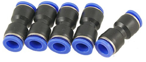 Sourcingmap Pneumatic 10mm to 10mm Plastic Push in Fittings 5 Pcs
