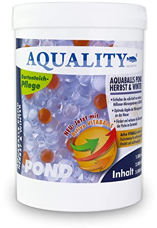 AQUALITY AQUABALLS Herbst & Winter für den Gartenteich (Lebensnotwendigen Mikroorganismen - Optimale Abgabe bis zu 4 Wochen - Perfekt überwintern), Inhalt:1 Liter