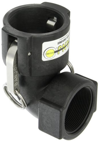 Banjo 200D90 Polypropylene Cam & Groove Fitting, 90 Degree Elbow, 2 Female Coupler x NPT Female