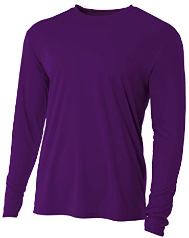A4 Maglietta a Maniche Lunghe da Uomo Cooling Performance Crew, Uomo, N3165, Viola, L