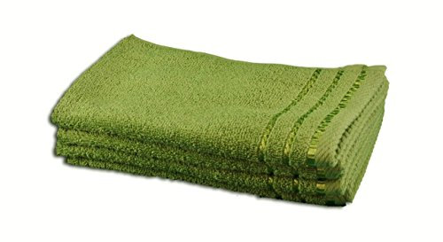 Gözze - Lot de 4 Serviettes d'invité, Berlin, 100% Coton, 30 x 50 cm - Vert citron