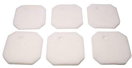 LTWHOME Weißer Feiner Filterschwamm Passend für Eheim Professional 2 2226/2326/ 2026/2128 und Experience 350(6 Stück)