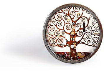 Bague Arbre de vie Spirales cabochon gustav Klimt tableau art