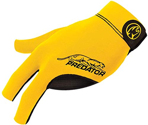Predator zweite Haut Billard Handschuh schwarz und gelb: für Links Brücke Hand, Large/X-Large
