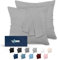 Dreamzie Taie Oreiller 65x65 Lot de 2 en Microfibre Certifiée Oeko-Tex - Housse Coussin Douce Et Brossée, Toucher Peau de Pêche - Gris