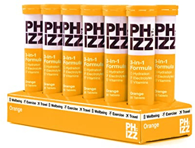Phizz Electrolytes, Multivitamin & Hydration Effervescent 240 Tablets - 18 Vitamins & Minerals, Vitamin C, Add to Your Water Bottle, Vegan, Vegetarian & Low Calorie (Orange)
