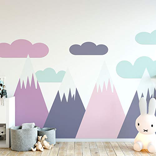 Ambiance Sticker Scandinavian Nordic Simka Mountains Wandtattoos, DIY-Wohnkultur, abziehbare Aufkleber zum Abziehen und Aufkleben, wasserdichte und selbstklebende Wandkunst - 50 x 105 cm