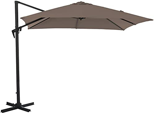 Proloisirs Parasol déporté 3x3m Roma - Gris/Taupe