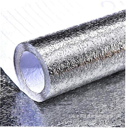 AMOYER 40x100cm Küche Ölbeweis wasserdicht Aufkleber Aluminiumfolie Küche Herd Cabinet Self Adhesive Wandaufkleber DIY Tapete