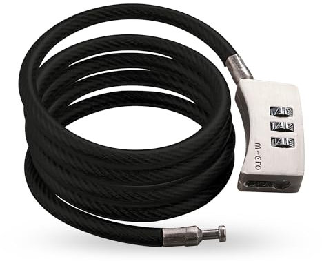 Micro Scooters | Cable Lock | Bike Scooter Bicycle | Anti Theft Outdoor Padlock | Waterproof | Black