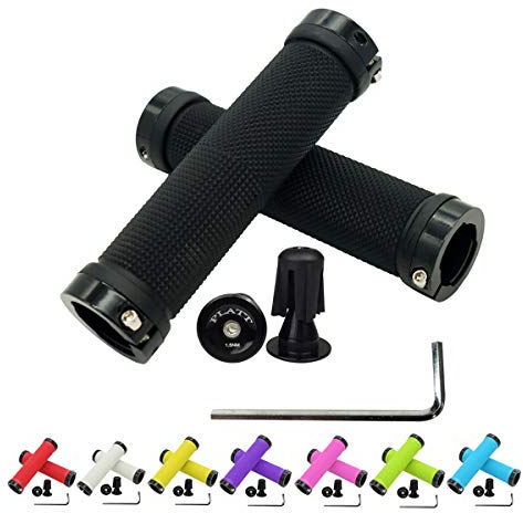 PLATT rutschfest Weich Gummi Lenkergriffe für Mountainbike/BMX mit Aluminium-Lenkerendstopfen und Inbusschlüssel