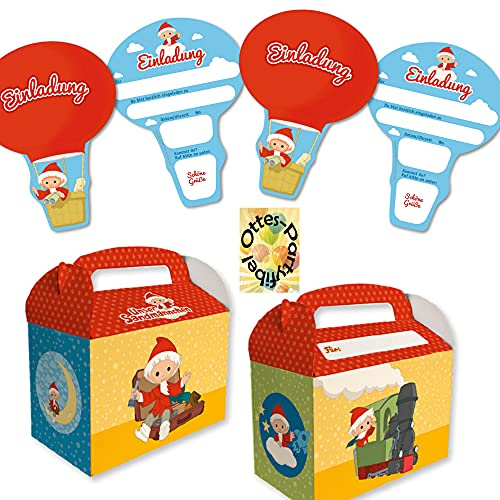 HHO Unser Sandmännchen-Party-Set Sandmann-Party-Set Erweiterungsset für 8 Gäste : 8 Einladungen 8 Geschenkboxen