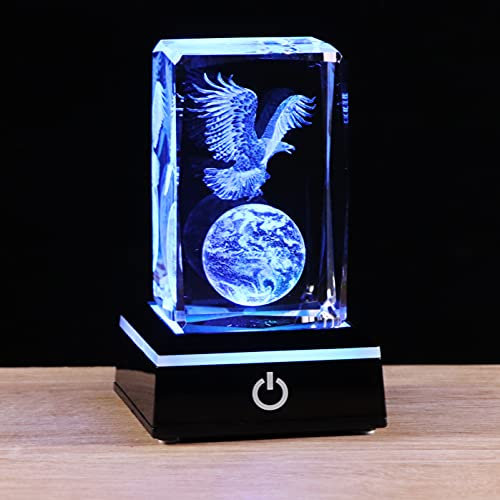 QIANWEI 3D-Kristalle, Adler, Geschenke, Dekoration, Glasfigur, Adler, Stuff für Zimmer, Geburtstag, für Beste Freunde, Liebhaber, Andenken, Briefbeschwerer