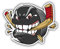 20cm! Hochwertiger Kühlschrank-Auto-Aufkleber Sticker Cartoon Comic Wütender Eishockey Puck UV&Waschanlagenfest Decal
