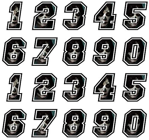 GamesMonkey Race Numbers Sticker Kit 20 Stück Cross Race Track Auto-Motorrad-Aufkleber (12 cm, Schädel-Frau)