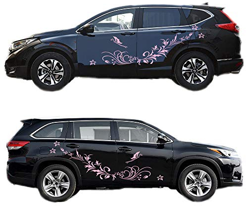 TangDao Autoaufkleber Blume Reben Muster Körper Aufkleber Haube Aufkleber 180cm (Pink)