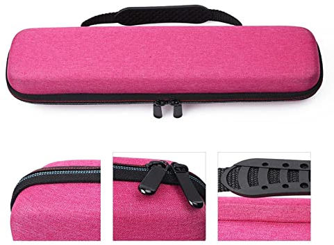 Hair Straightener EVA Case , Hair Straightener Curling Iron Storage Bag , Portable Hard Carry Case for Curling Irons Styler Travel Organizer (Pink Red)