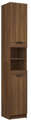 vidaXL Armoire de Bain Chêne Marron 32x34x188,5 cm Bois d'ingénierie