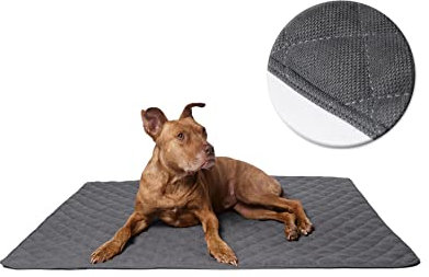 Lous handgefertigtes Hundekissen Hundematte, Hundedecke für mittelgroße und kleine Hunde, waschbar bei bis 90ºC, Sofaschutz, Haustier, Hunde und Katzen (L ca. 98x97x3 cm, Anthrazit/Grau)