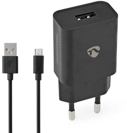 Nedis Netzladegerät 5 W 1.0 A A - Anzahl der Ausgänge: 1, USB-A, Micro USB (Lose) Kabel, Single Voltage Output