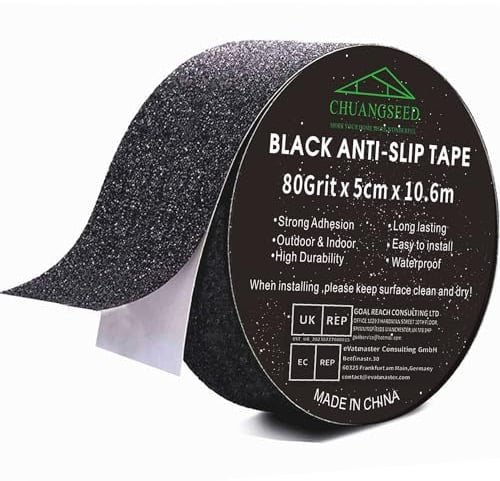 CHUANGSEED Heavy Duty Black Anti Slip Tape 2 x 35Ft (5cm x 10.6m) High Traction For Outdoor/Indoor Safety Non Skid Roll Traction Tread grip Tape