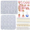 Attuslla 2PCS Silicone Moule pour Bijoux Boucles D'oreilles, Boucle D'oreille Moules en Résine Epoxy, 100 PCS Crochets D'oreille et Anneaux de Saut pour Boucles D'oreilles en Résine