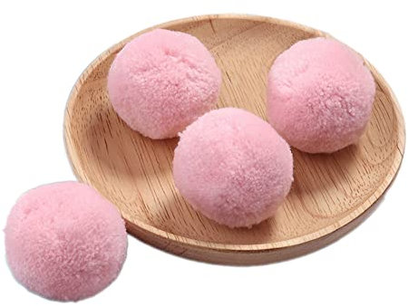 Wambere 20 STK 40 mm Bunte Pompons zum Basteln,Bunte Bommeln Bälle,Pompoms für Kunsthandwerk,Pompons Bälle für Ostern,Weihnachten,Bunte Pompons für DIY Basteln Tischdekoration Geburtstagsdeko,Rosa