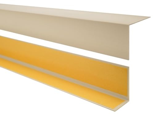 Quest Cornière PVC 30 x 30 mm Rigide - Beige, 200 cm | Profilé d'angle rigide autoadhésive, protège coins et rebords des chocs, pose facile, couloirs, escaliers & murs