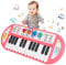 Teclado de Piano para Niños, Bestcool Juguete Musical de Piano multifunción con luz para Grabar y Reproducir Instrumentos Musicales para niños Juguete Educativo de Aprendizaje para Navidad 3+ (Rosa)